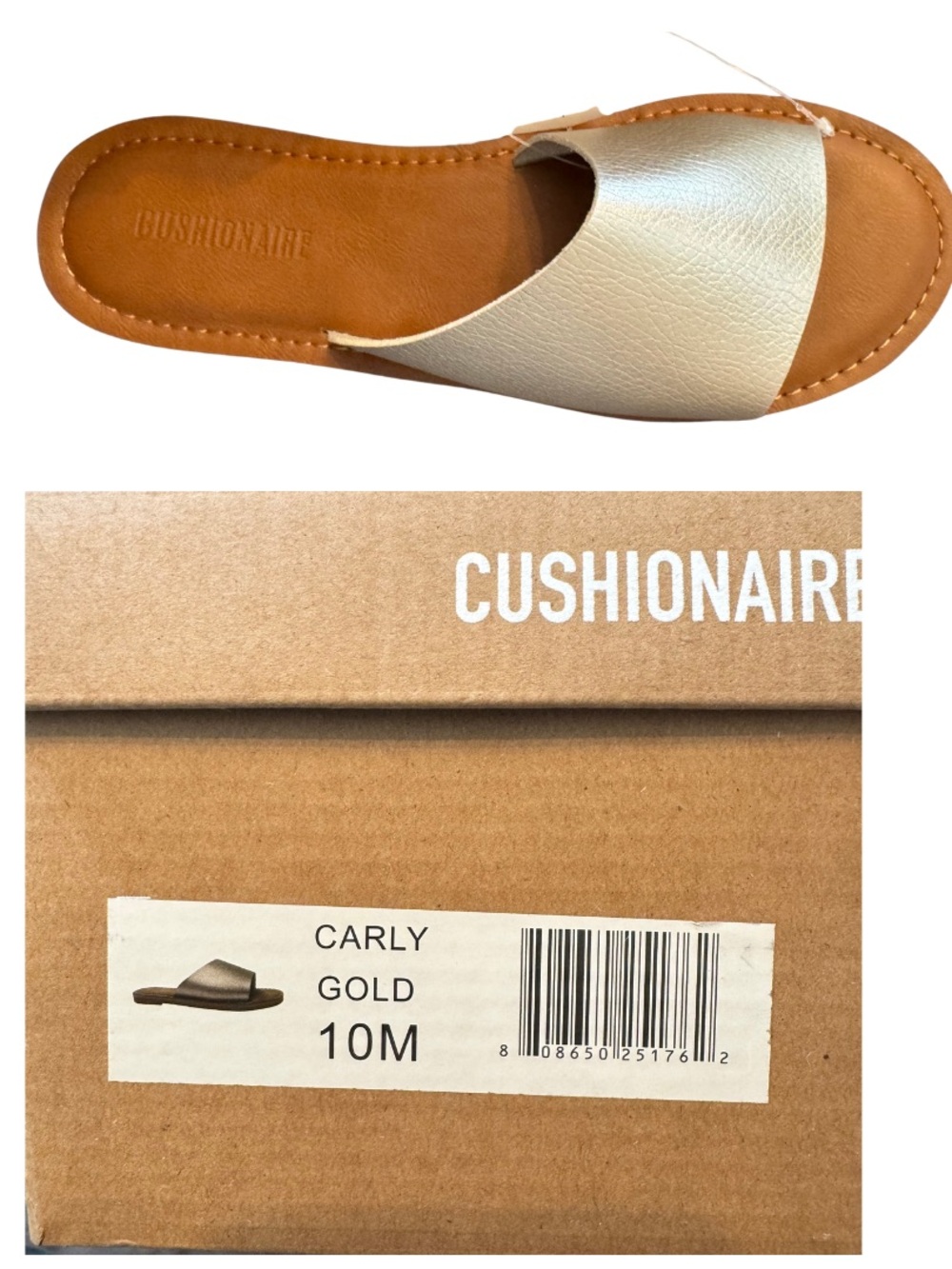 Cushionaire Carly Gold Slide Sandals - Women's